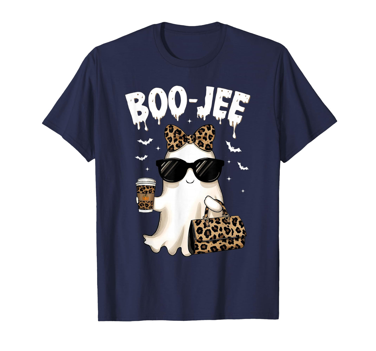 Boo JEE Boujee Pink Ghost Halloween October Vibes T-Shirt