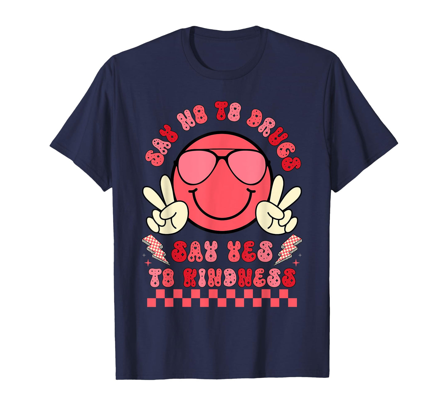 Say Not Drug-Free Say Yes To Kindness Red Ribbon Week Retro T-Shirt