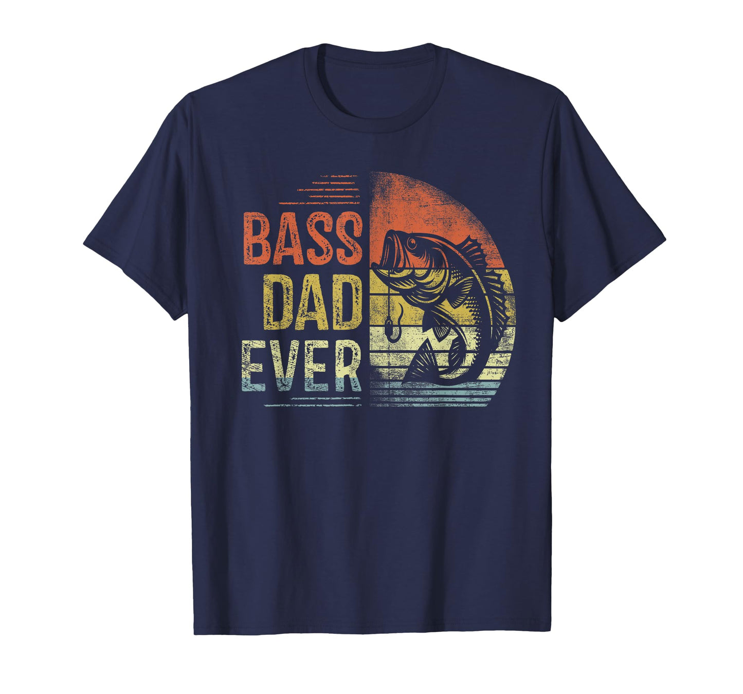 Bass Dad Ever Fishing Gifts Dad Birthday Vintage T-Shirt