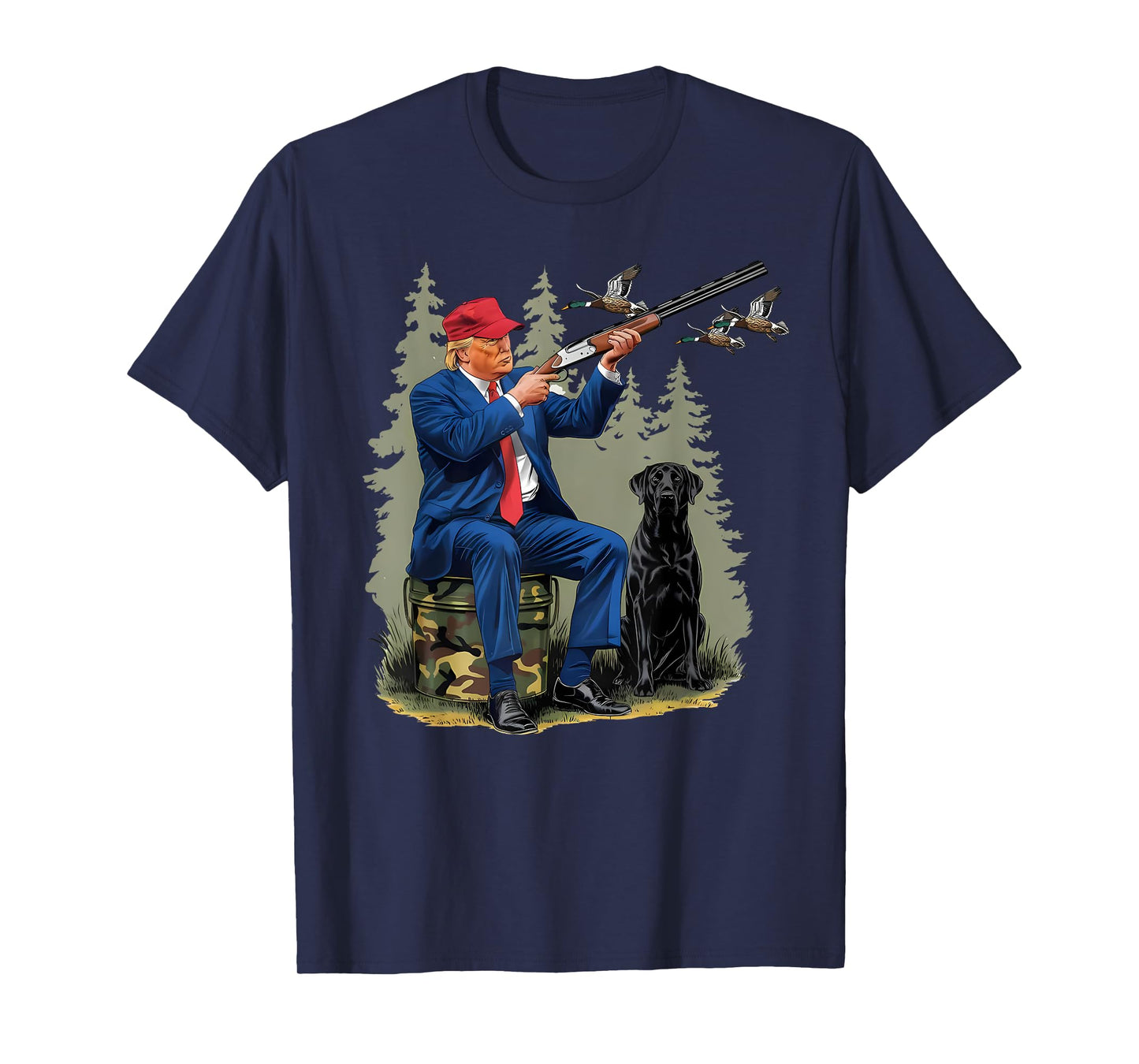 Trump Duck Hunting Donald Trump Old School Camouflage T-Shirt