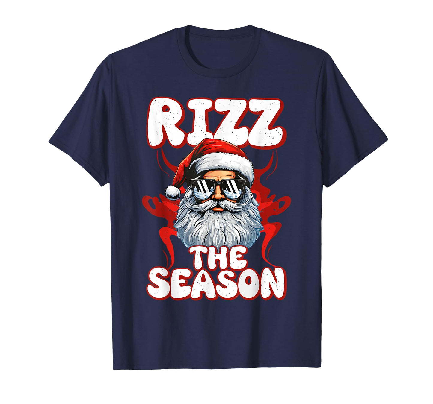 Rizz The Season Christmas Funny Santa Men Teen Boys T-Shirt