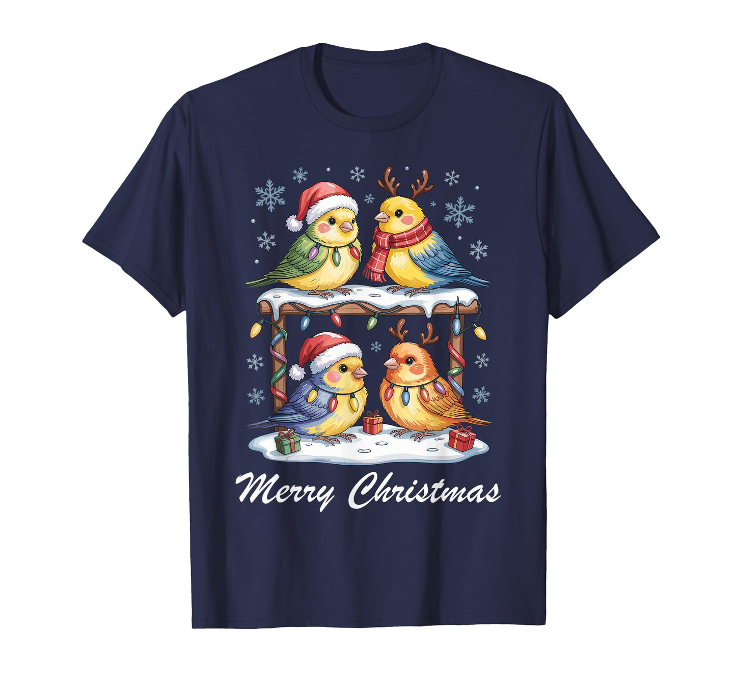 Canary Merry Christmas Cute Pet Lovers Funny Holiday Pajama T-Shirt