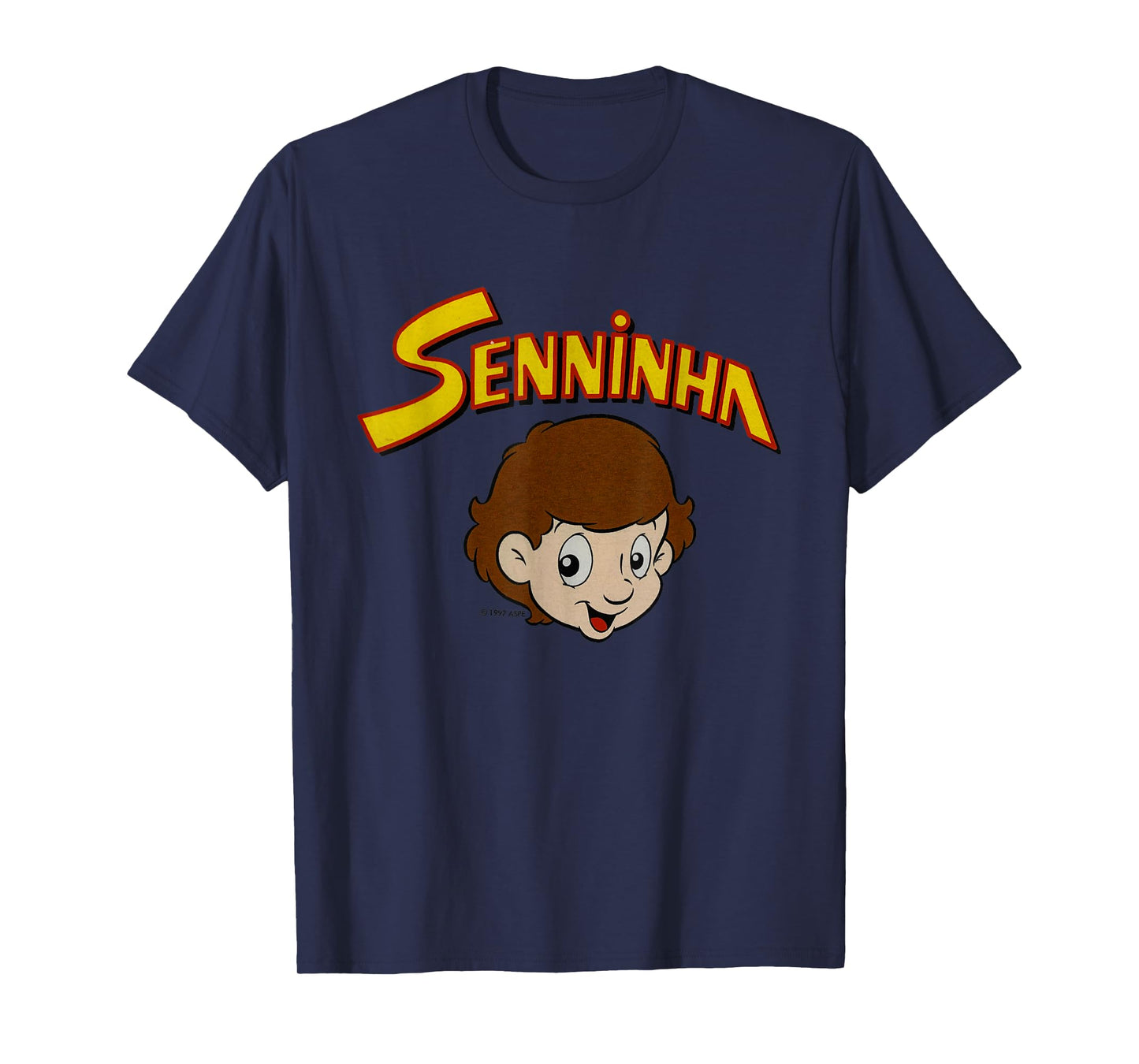 Classic Nostalgia Senninha Unisex-Adults Kids Retro Cartoon Character T-Shirt, Black, Small, Short Sleeve