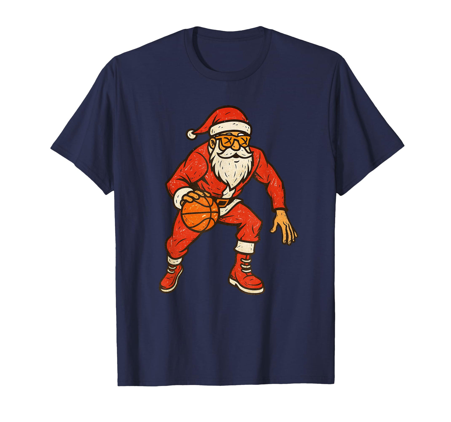 Santa Claus Playing Basketball Xmas Holiday Christmas T-Shirt