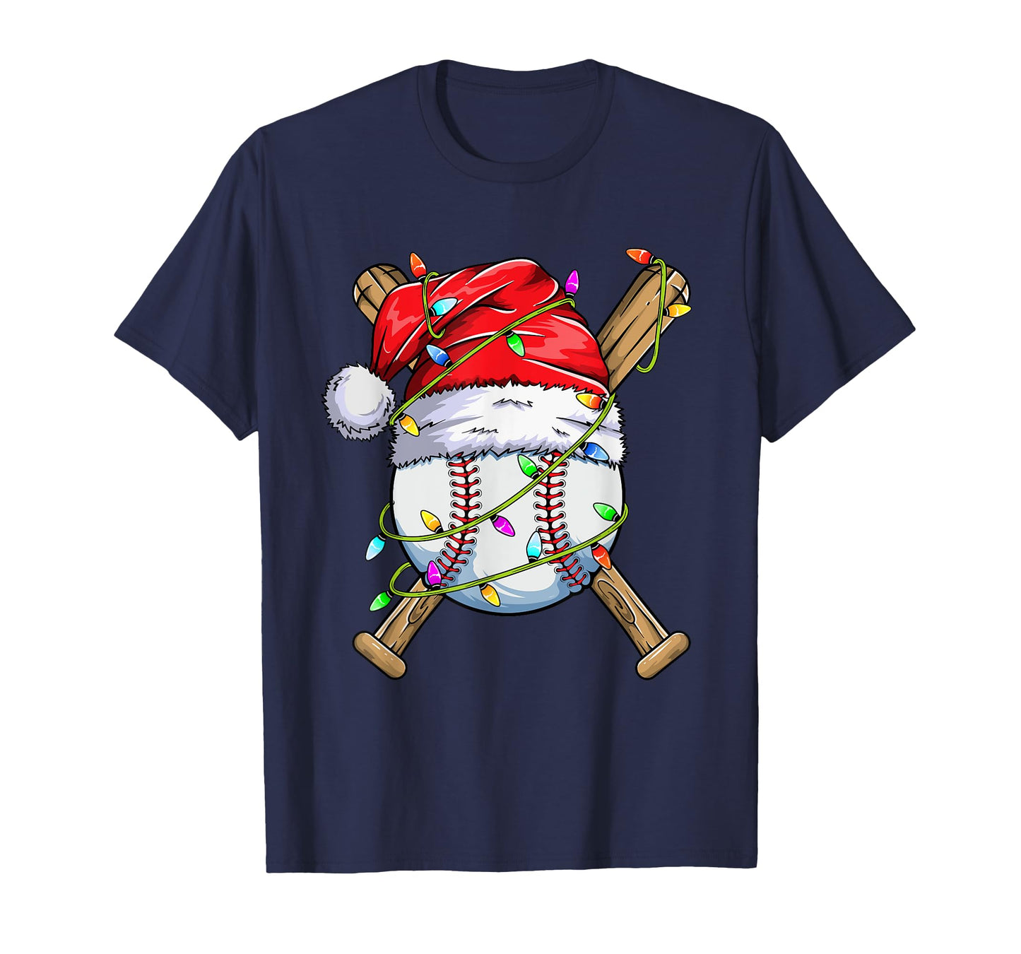Santa Sports Design For Men Boys Christmas Baseball Player T-Shirt