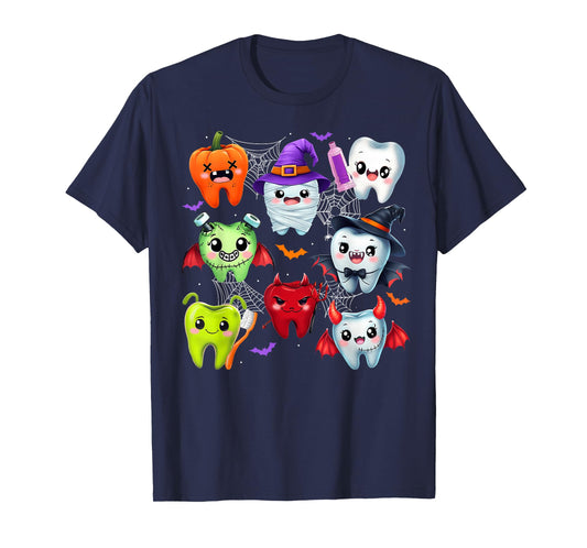 Dentist Dental Boo Crew Halloween Costume Teeth Women Men T-Shirt