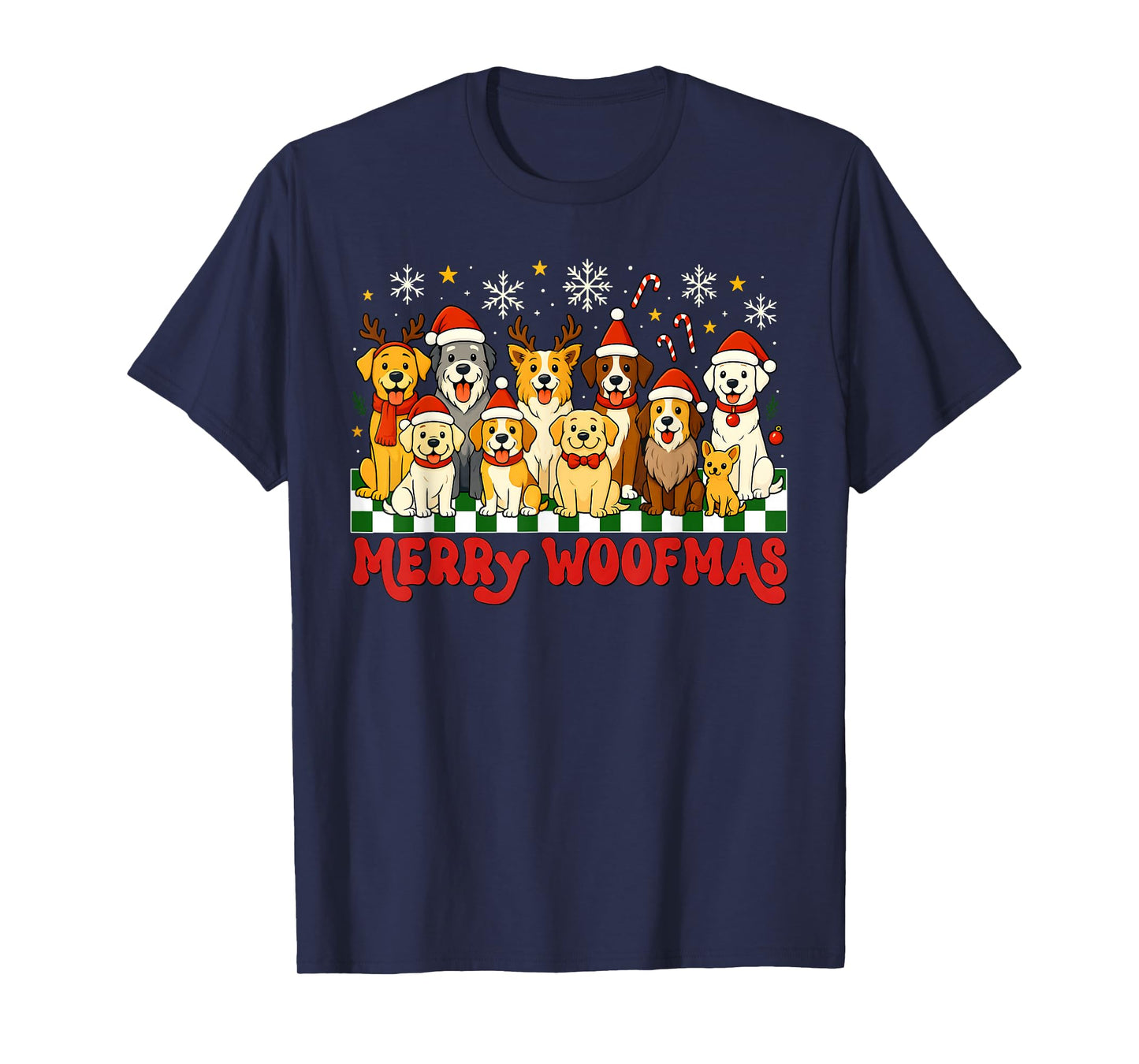 Merry Christmas Woofmas Dogs Lover Holiday Men Women Kid T-Shirt