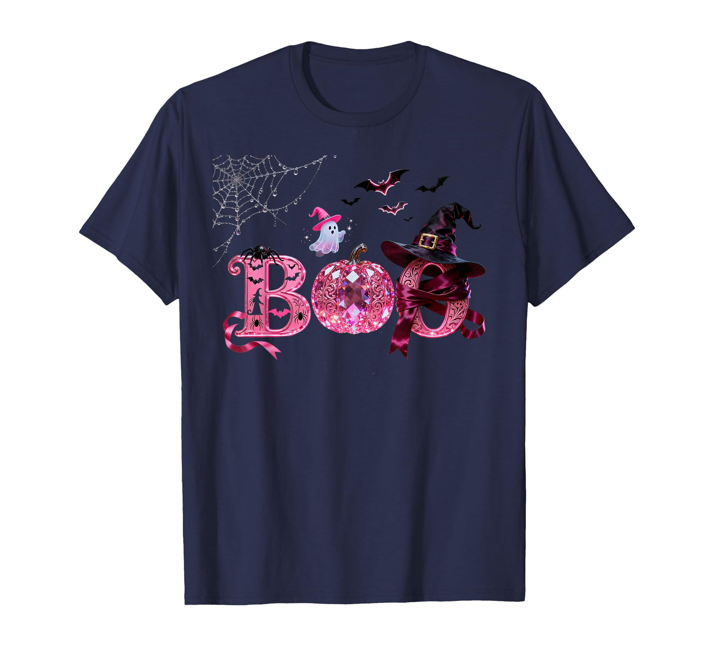 Boo Halloween Witch Breast Cancer Warriors T-Shirt