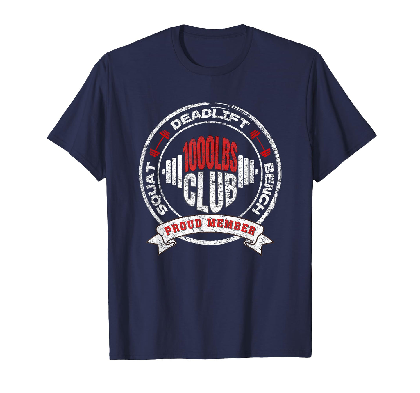 1000LBS Club Powerlifting Strength Training Weightlifting T-Shirt