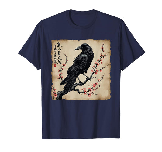 Japanese Bird Black Raven Vintage T-Shirt