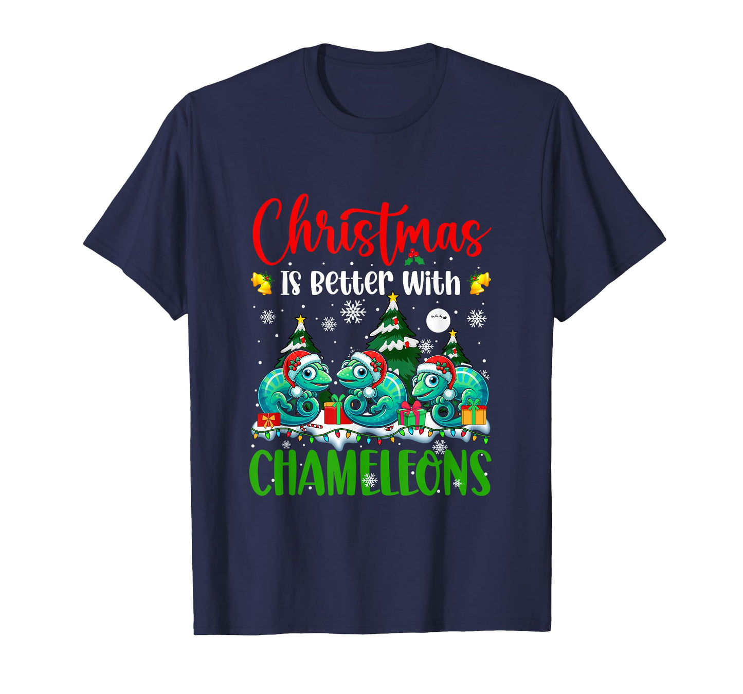 Xmas is Better Funny Joke Chameleons Lover Christmas Tree T-Shirt