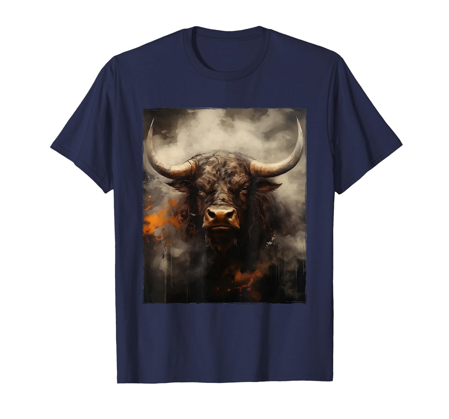 Bull Portrait Motivation Gym Wild Artwork Head T-Shirt