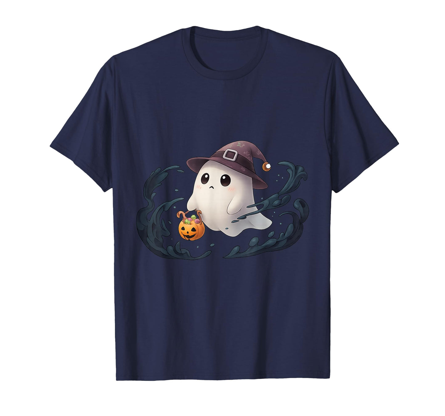 Cute Ghost Witch Halloween Kawaii TrickOrTreat Pumpkin Candy T-Shirt