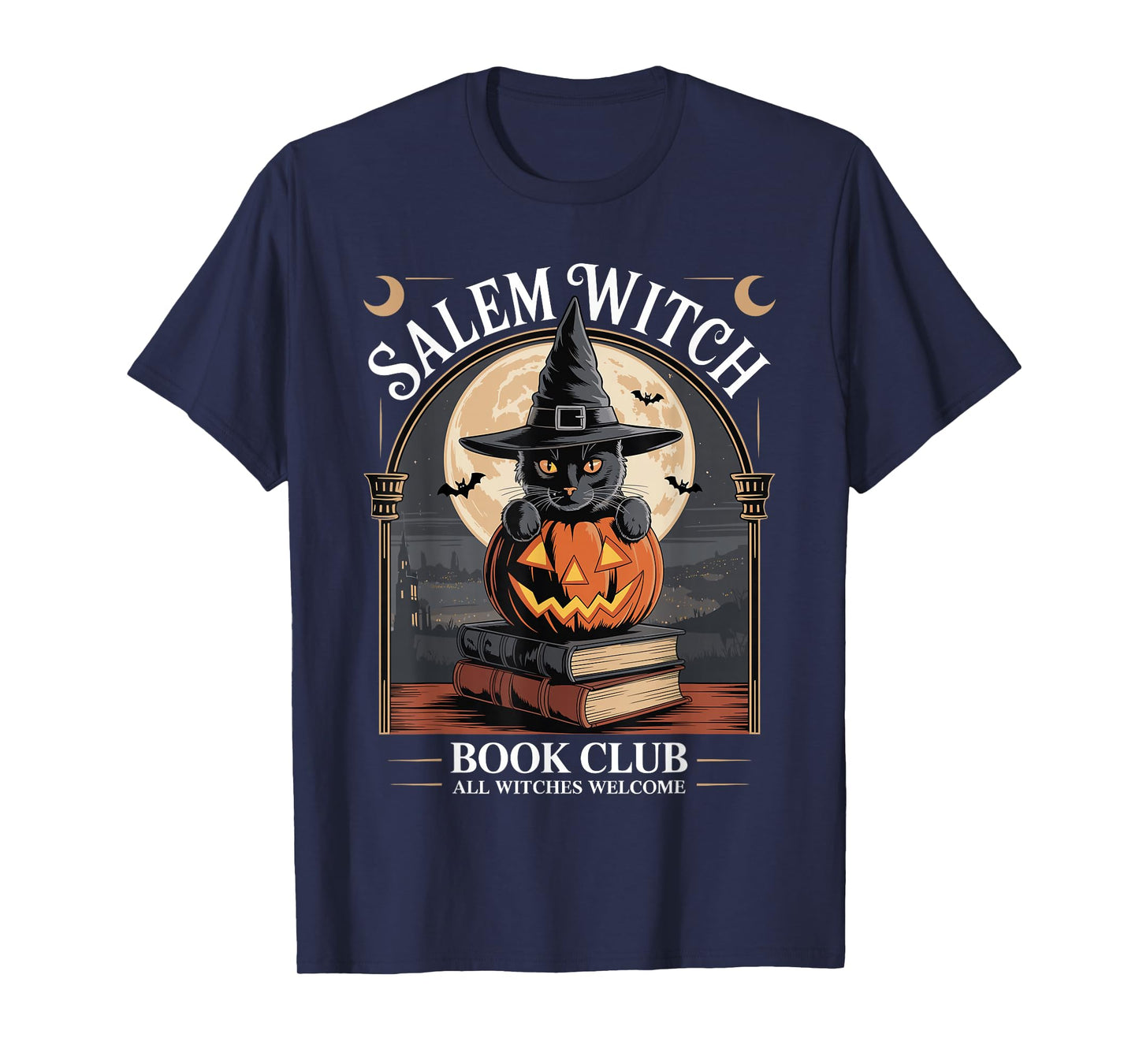 Salem Witch Book Club All Witches Welcome Halloween Reading T-Shirt
