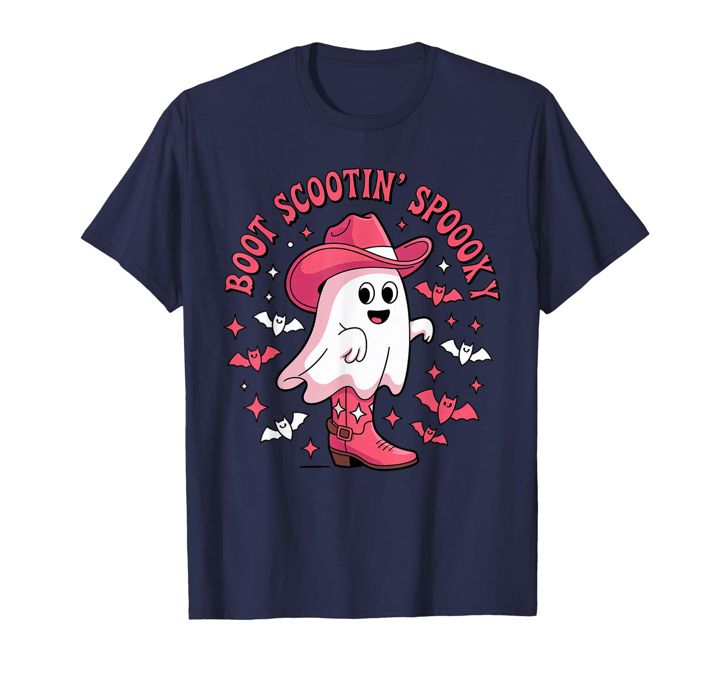 Funny Boot Scootin Spooky Ghost Costume Kids Boys Halloween T-Shirt