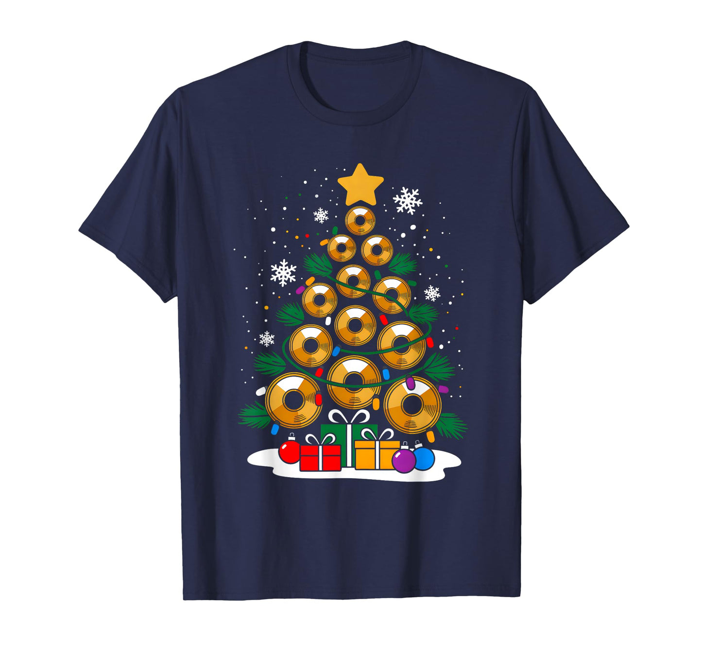 Christmas Dj Player Xmas Tree Funny Music Lover Santa T-Shirt