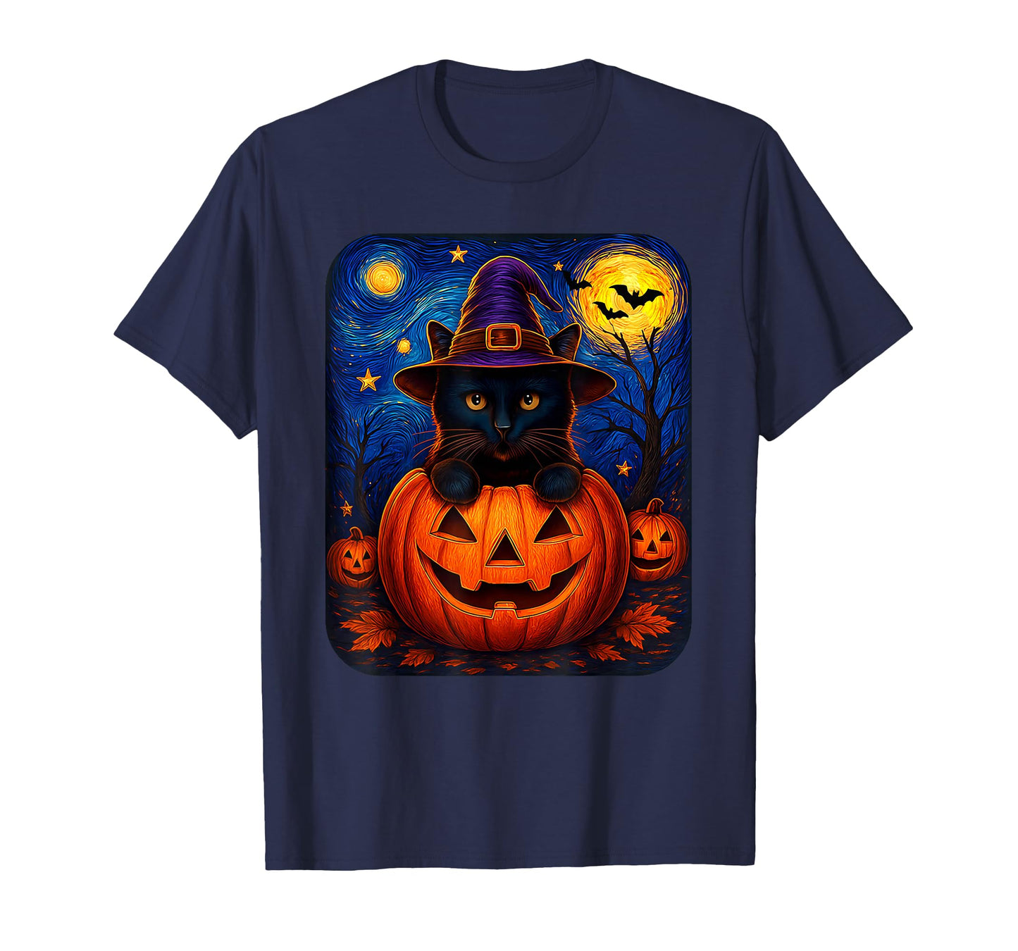 Cat Halloween Pumpkin Black Cat T-Shirt