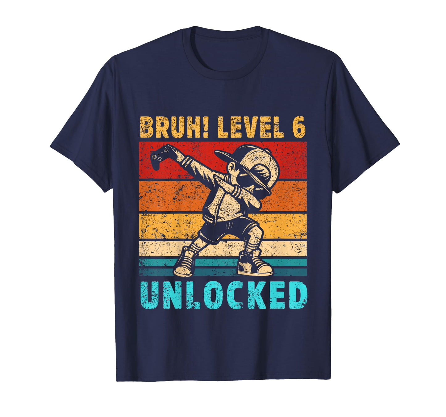 Kids 6 Year Old Birthday Dabbing Boy Bruh 6th level unlocked T-Shirt