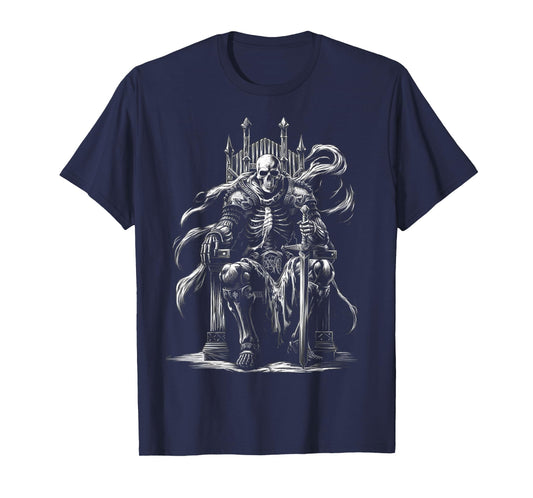 Halloween Skeleton Shirt Men Funny Skeleton King Halloween T-Shirt