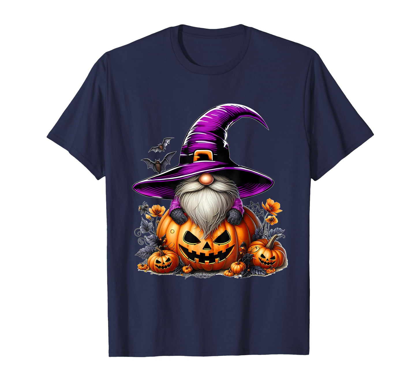 Spooky Pumpkin Gnome Witch Halloween Costume Women T-Shirt