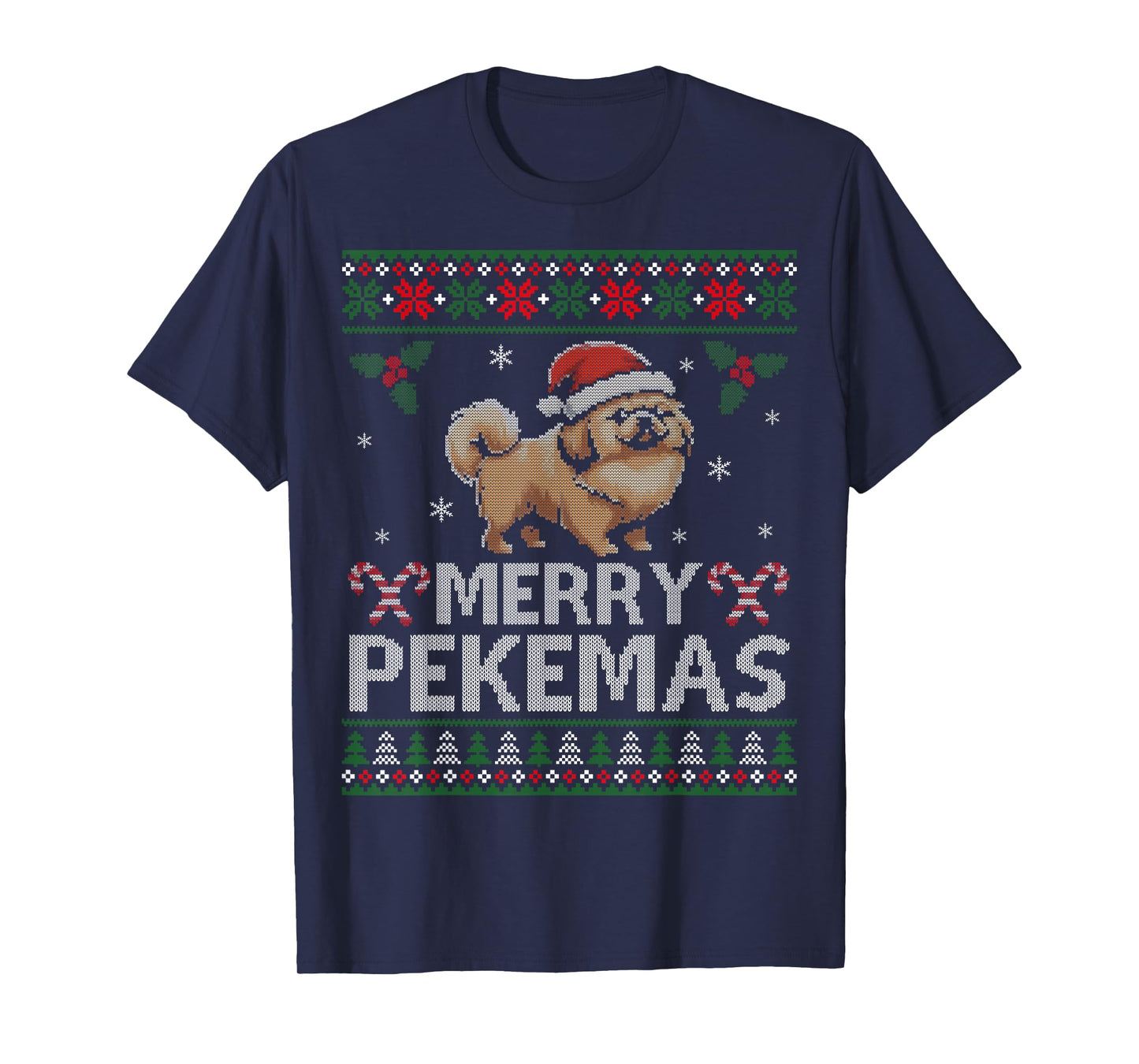 Pekingese Dog Lover Christmas Ugly Xmas Sweater Peke Gift T-Shirt