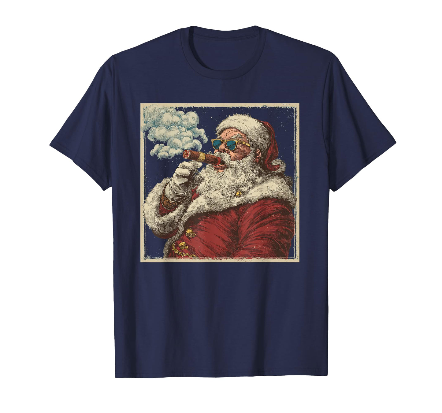 Awesome Cigar Santa Graphic T-Shirt