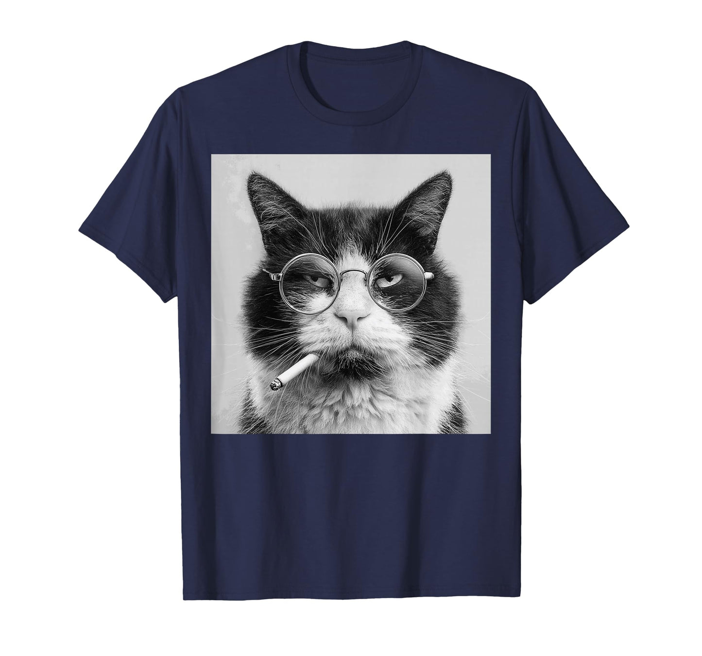 Funny Graphic Cat Smoking Adult Funny T-Shirt