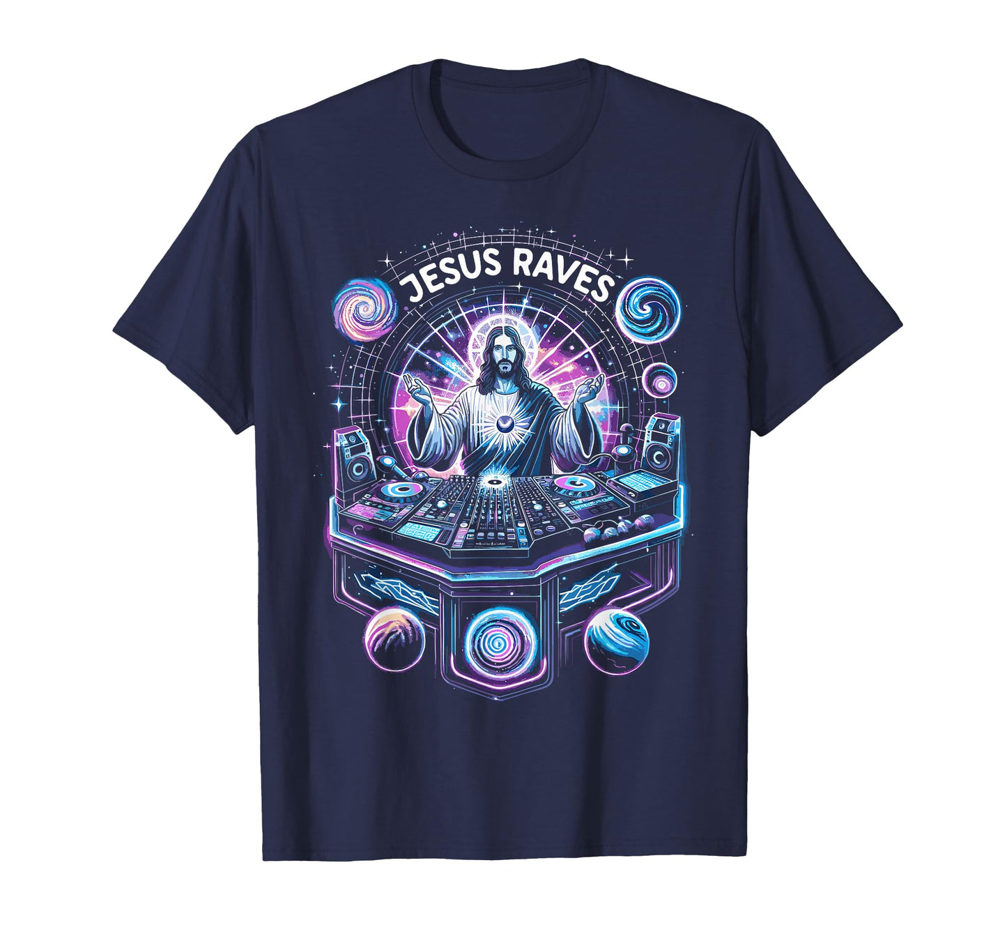 Jesus Raves, Divine Christian Techno DJ T-Shirt