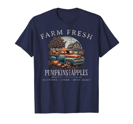 Farm Fresh Pumpkins Apple Orchard Pumpkin Patch Rustic Fall T-Shirt