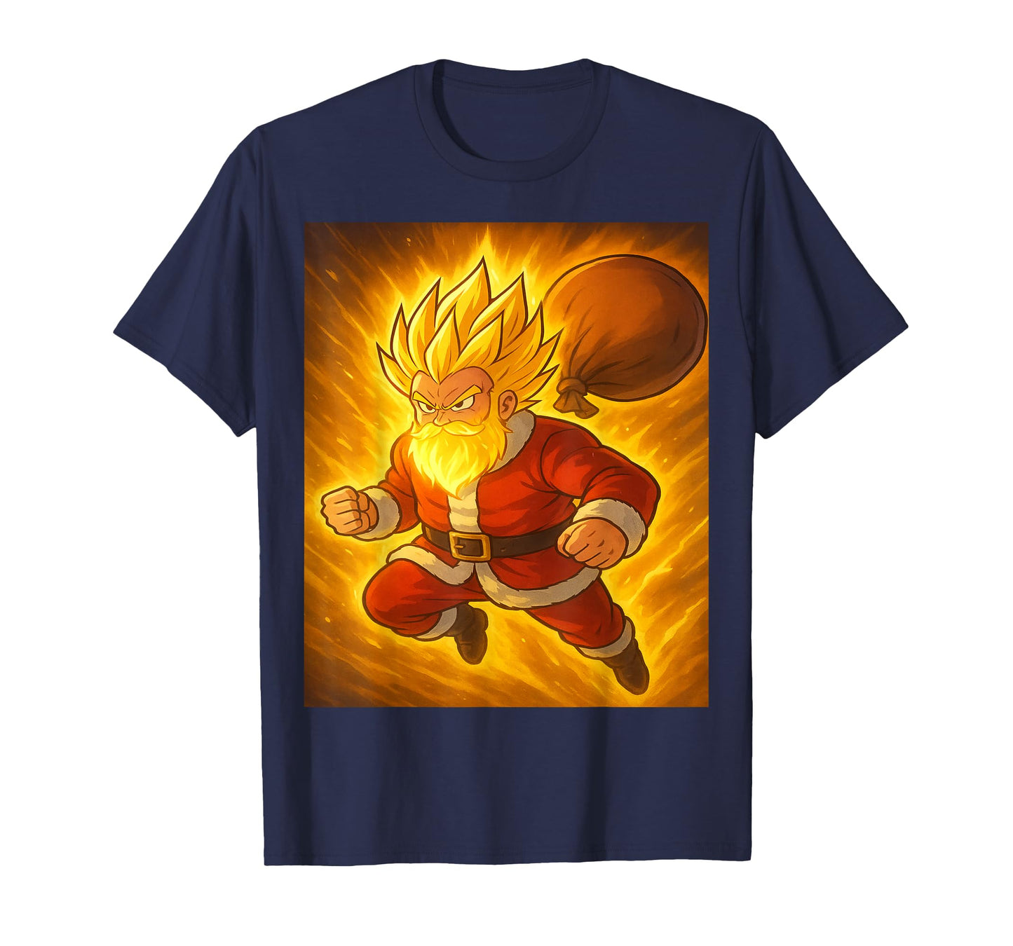 Super Powered Santa Anime Meme T-Shirt