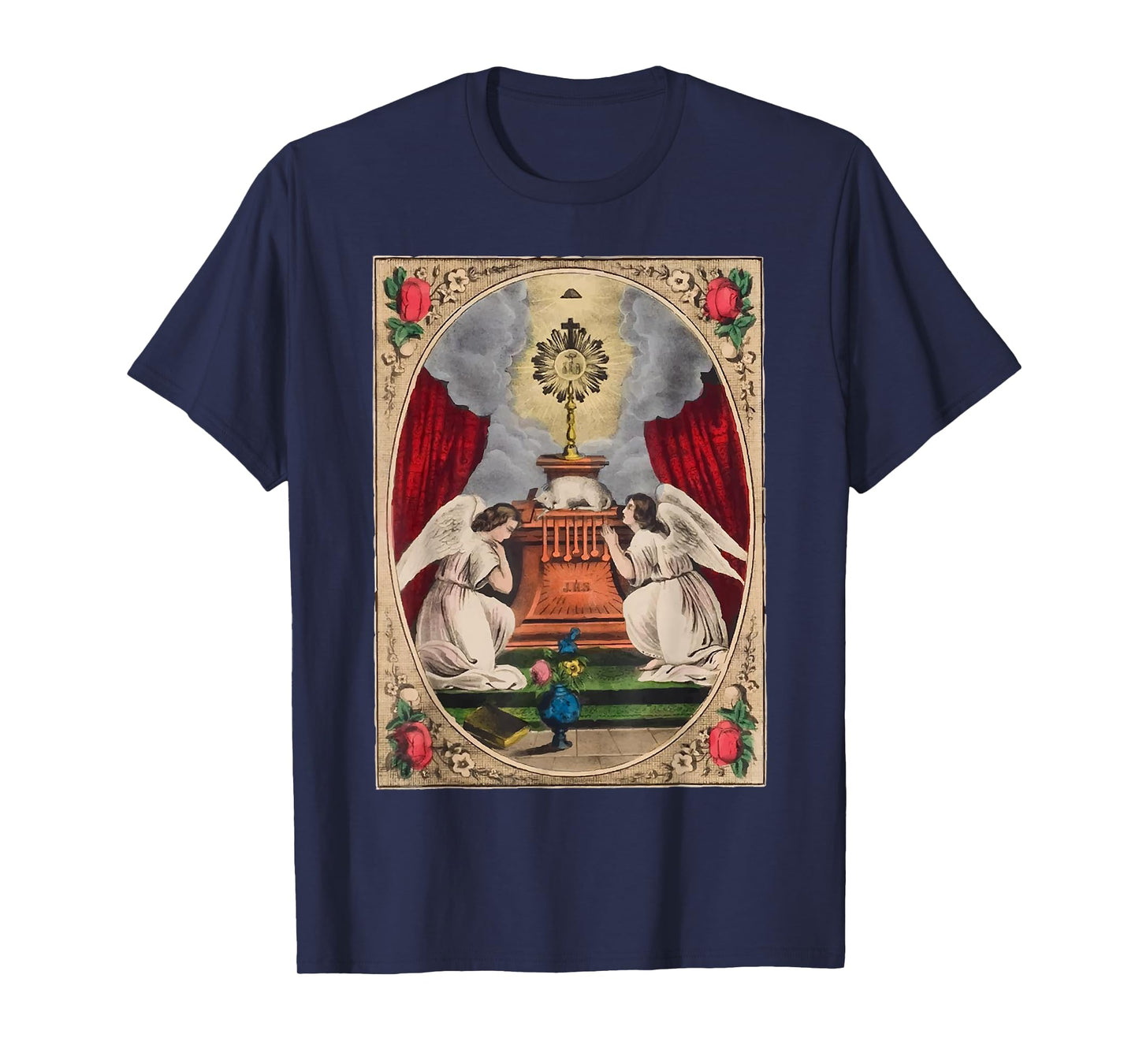 Holy Sacrament Eucharistic Adoration Catholic Altar Lamb T-Shirt