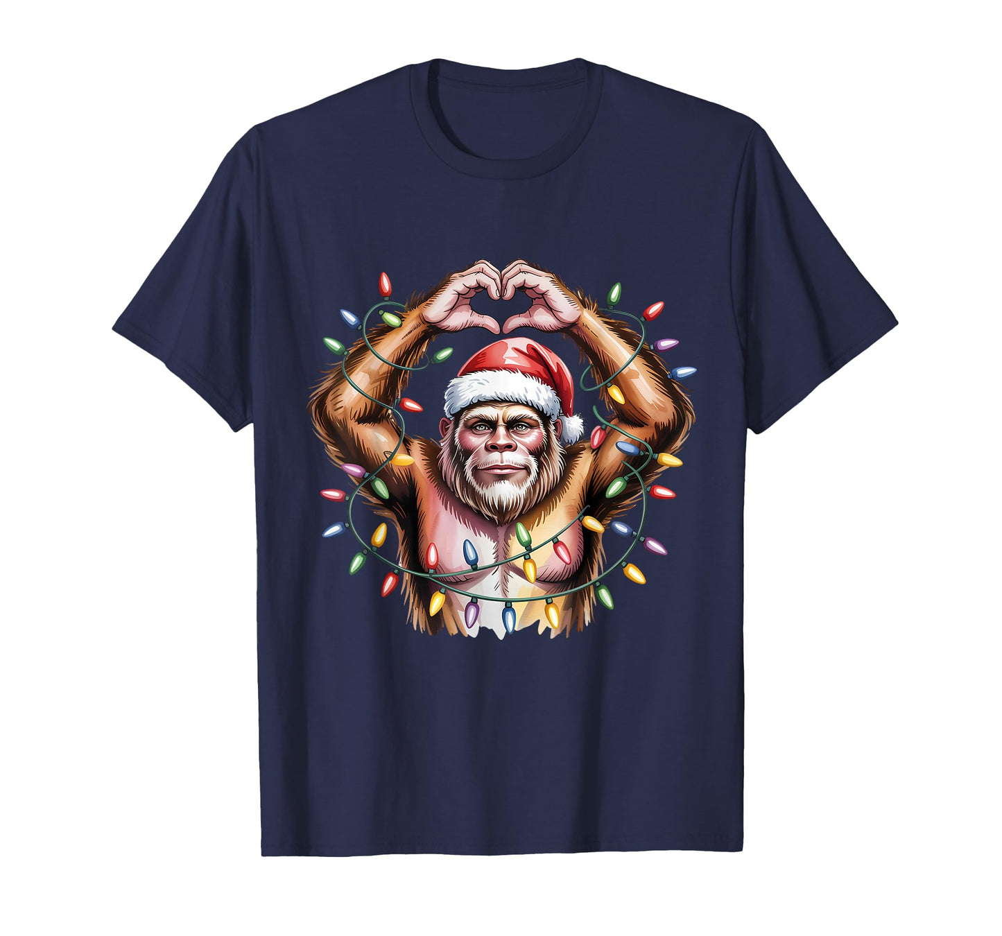Bigfoot Heart Christmas T-Shirt