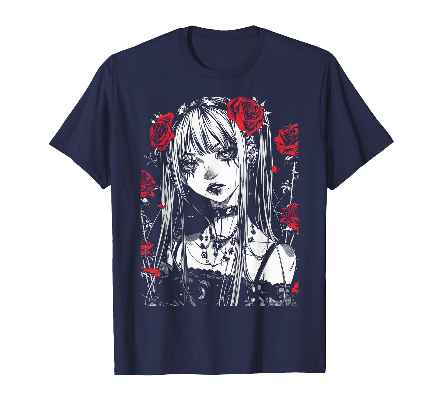 Anime Japanese Goth Cyberpunk City Feminine Art Aesthetic T-Shirt