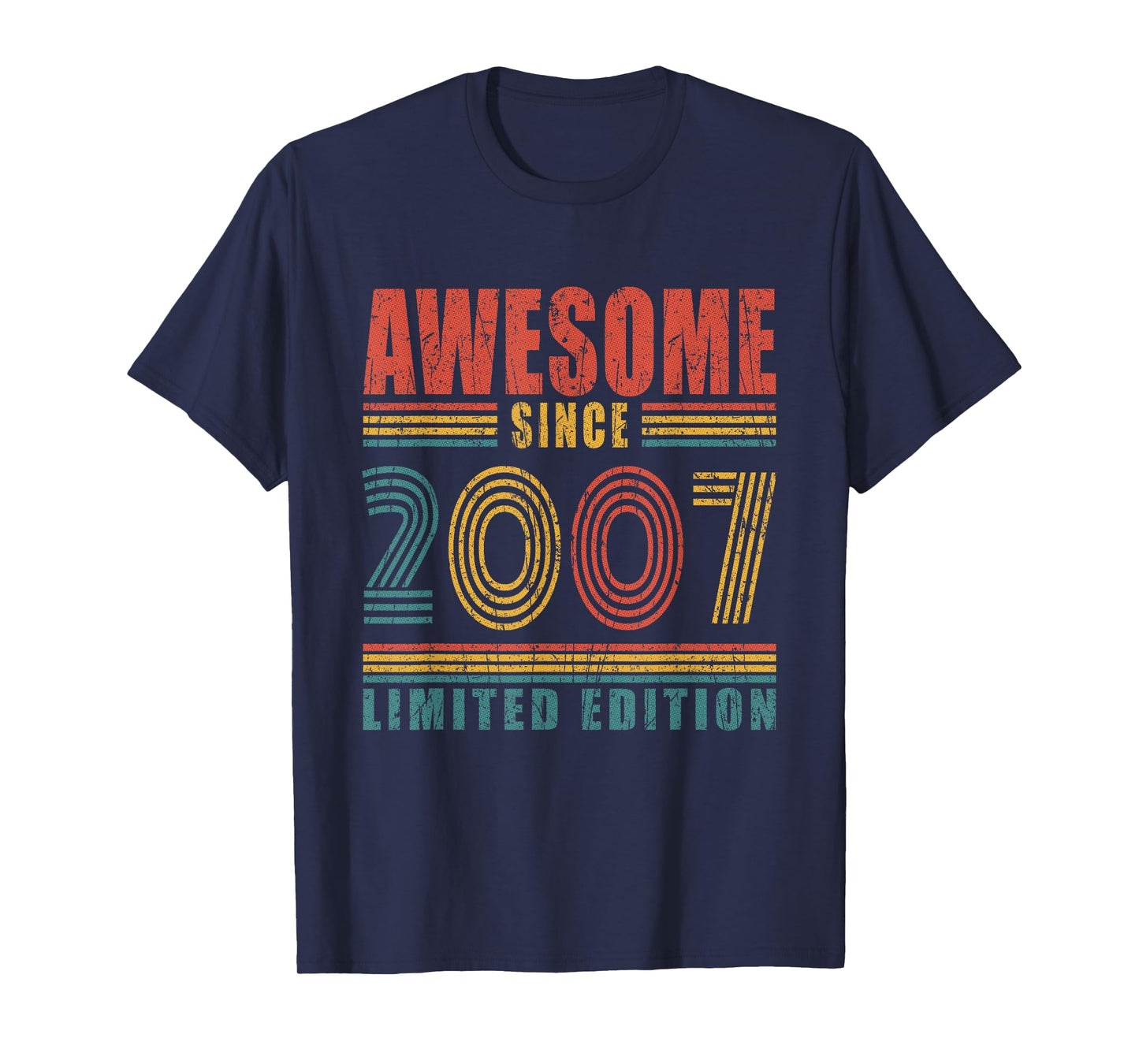 18th Birthday Awesome Since 2007 Vintage 18 Birthday T-Shirt