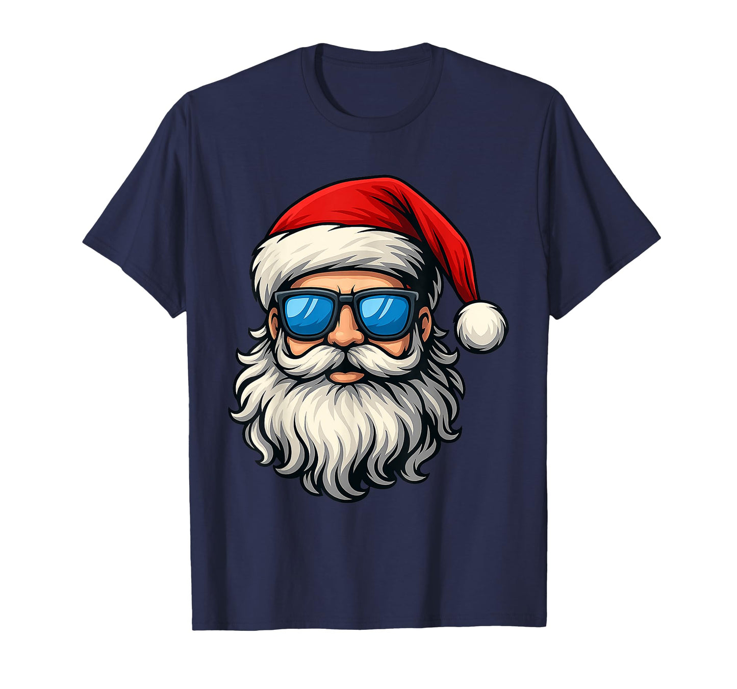 Santa Face Retro Sunglasses Christmas Shirts for Mens Boys T-Shirt
