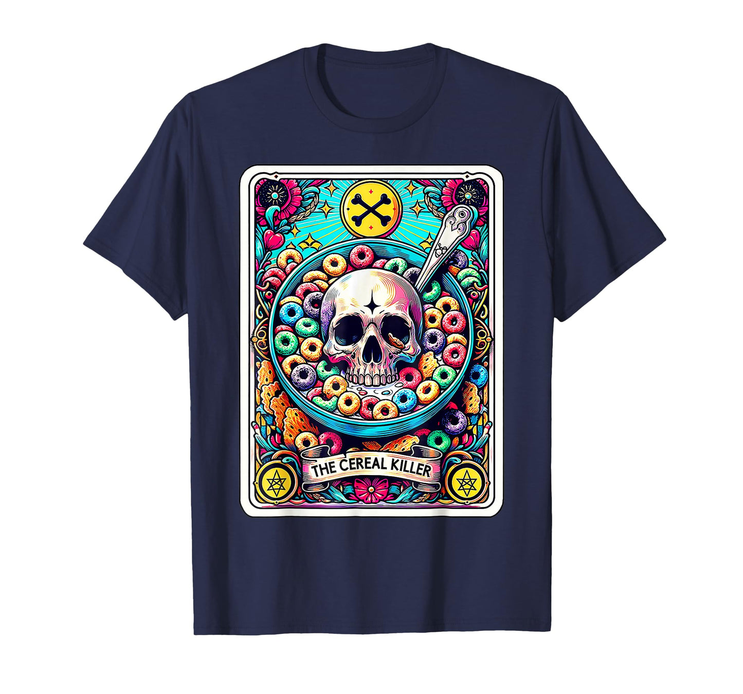 The Cereal Killer Tarot Card Funny Horror Halloween Costume T-Shirt