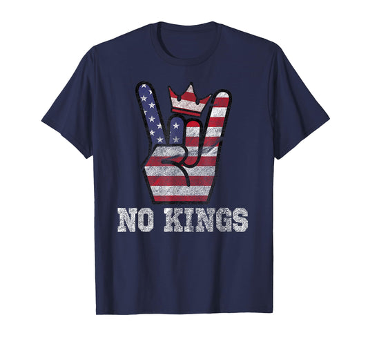 No Kings Shirt 4th of July Vintage American Flag No Kings T-Shirt