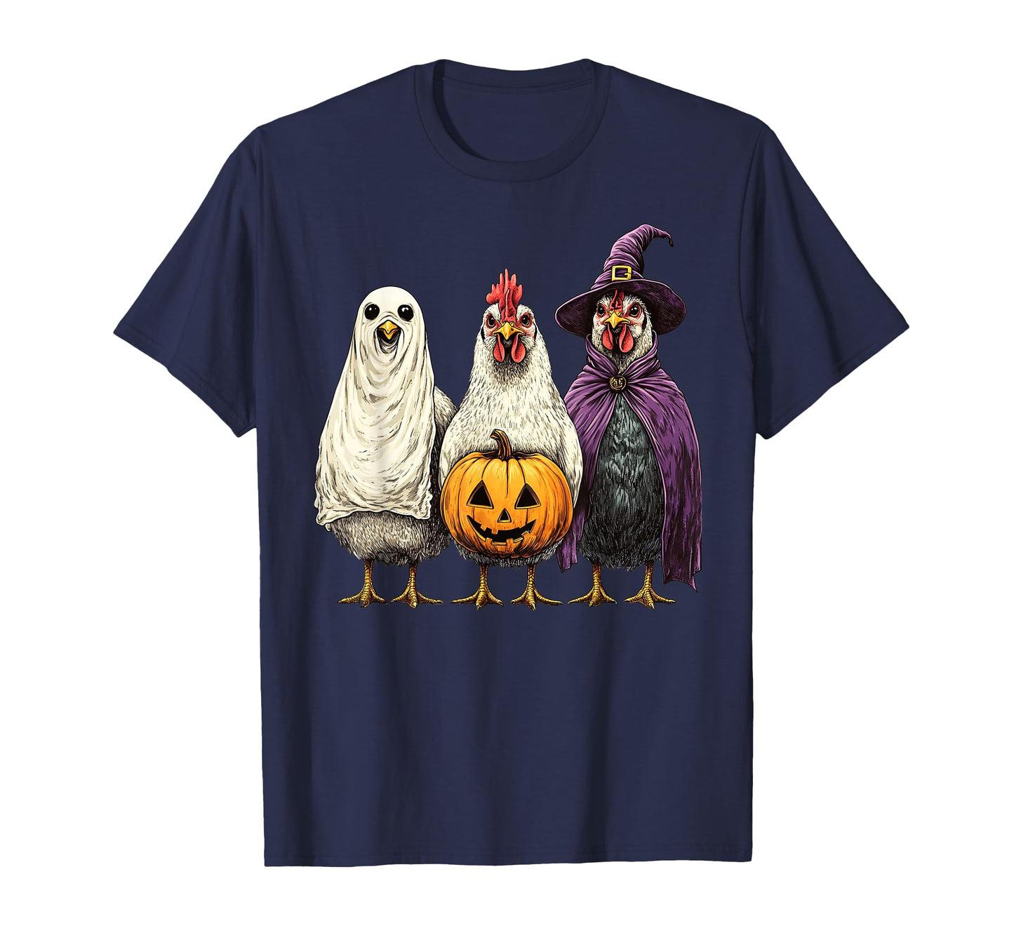 Poultrygeist Chicken Ghost Spooky Season Funny Chicken Witch T-Shirt