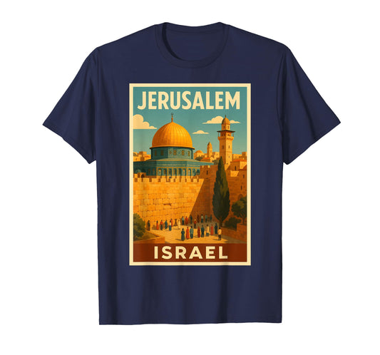 Jerusalem Skyline Art Print - Iconic Dome of the Rock T-Shirt