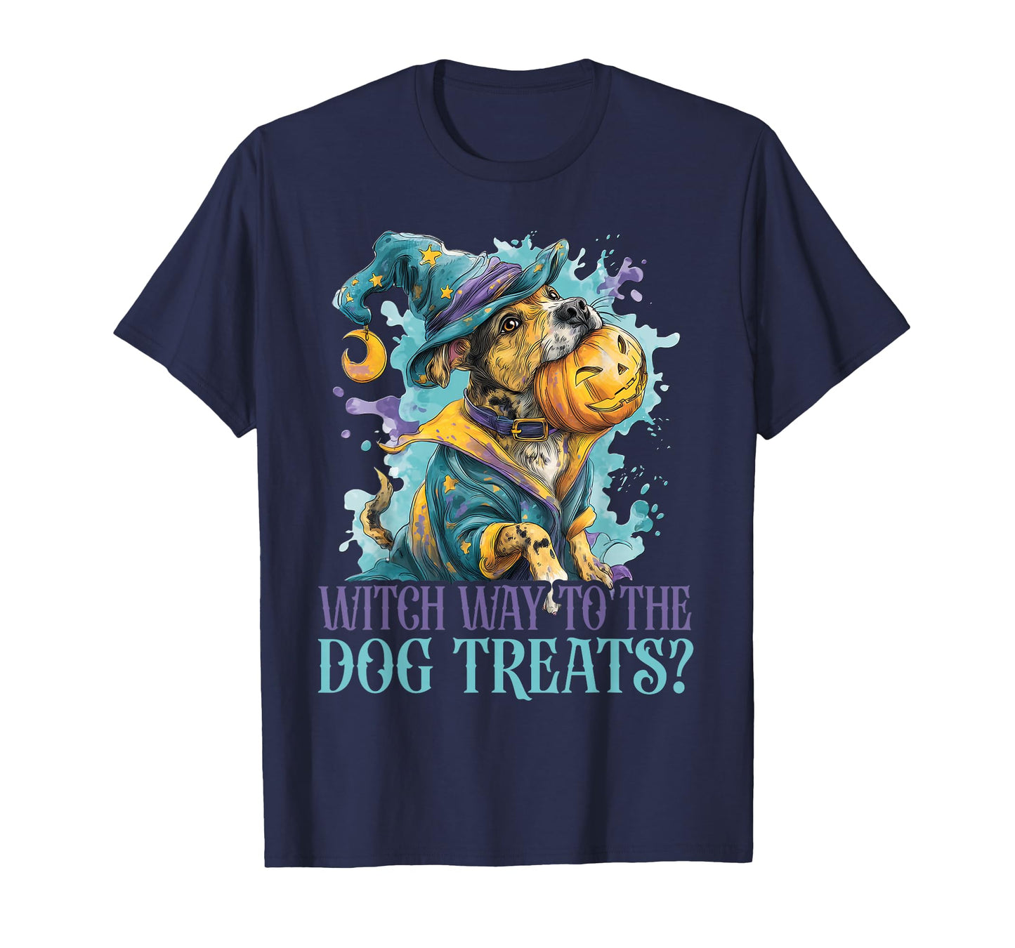 Witch Way to The Dog Treats? - Cute Dog Halloween T-Shirt