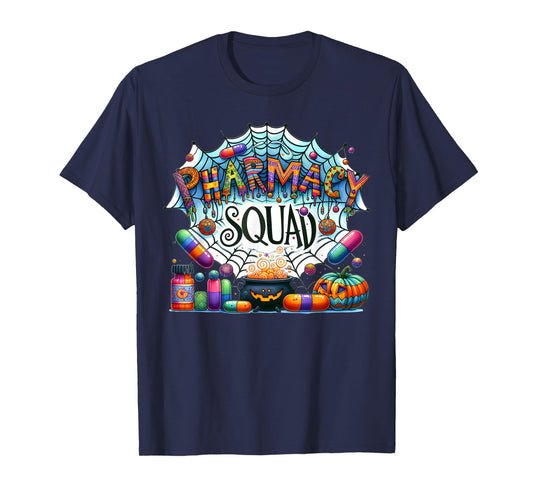 Funny Pharmacy Squad Technician Pumpkin Halloween T-Shirt