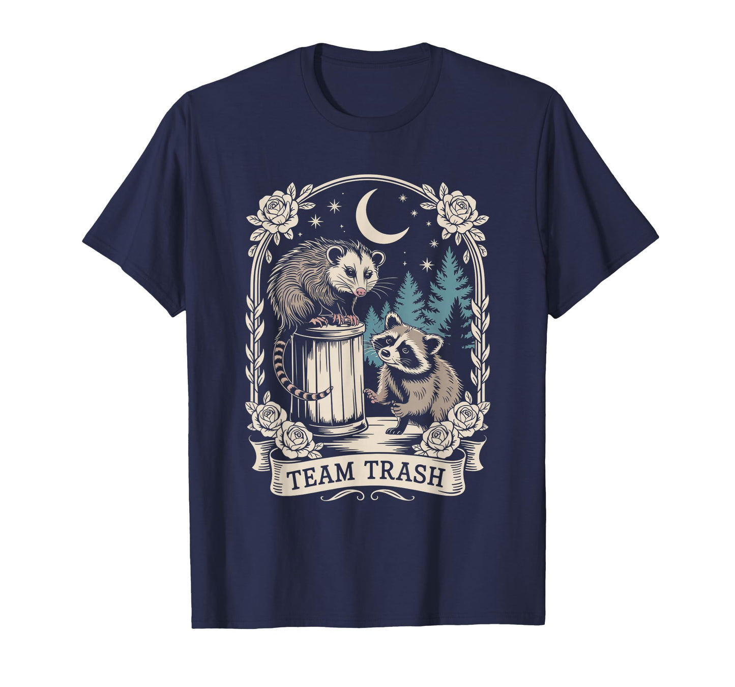 Team Trash Raccoon Possum Vintage Tarot Card Funny Racoon T-Shirt