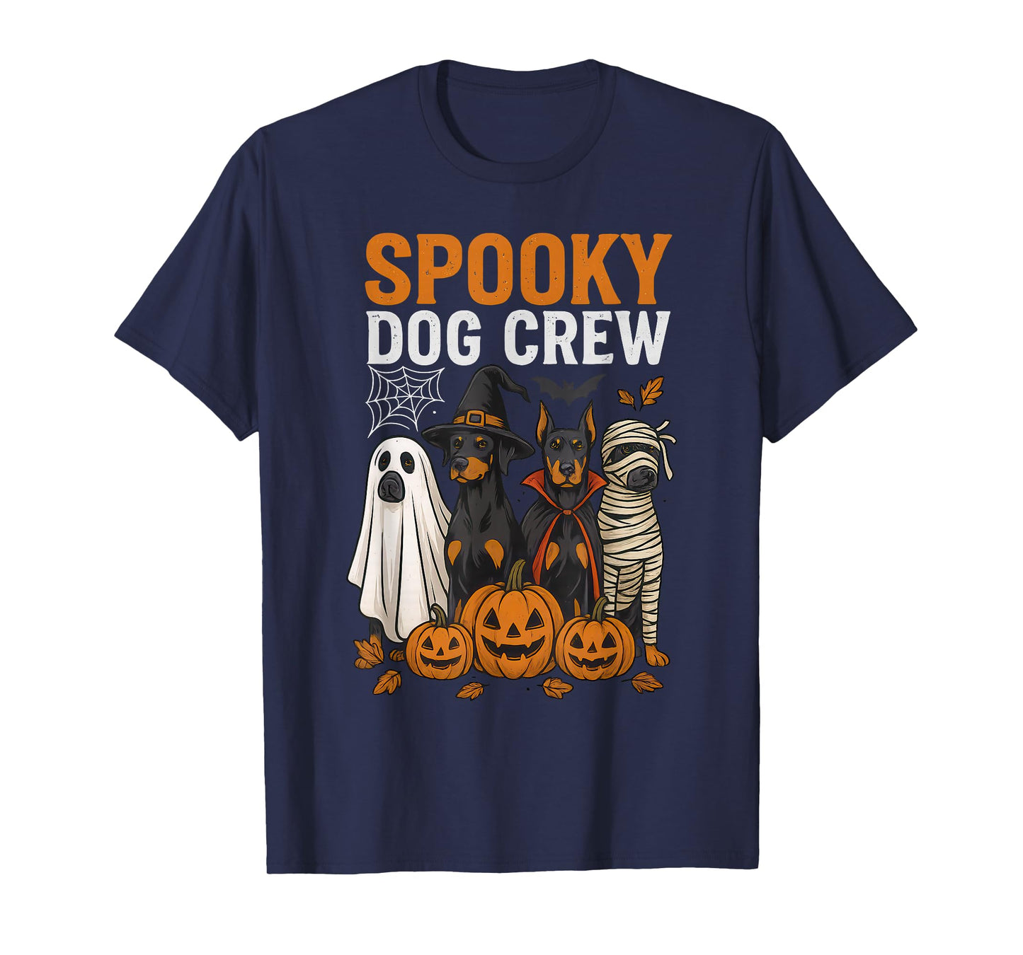 Spooky Dog Crew Halloween Costume Pumpkin Ghost T-Shirt