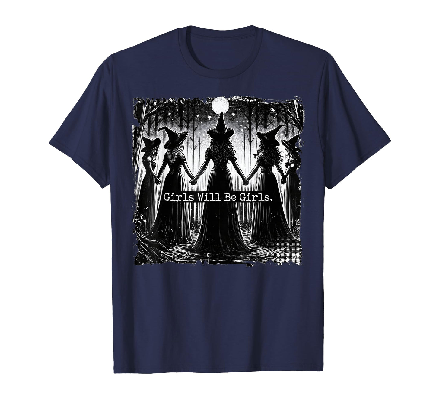 Halloween Spooky Witch Girl Will Be Girls Feminist Women T-Shirt