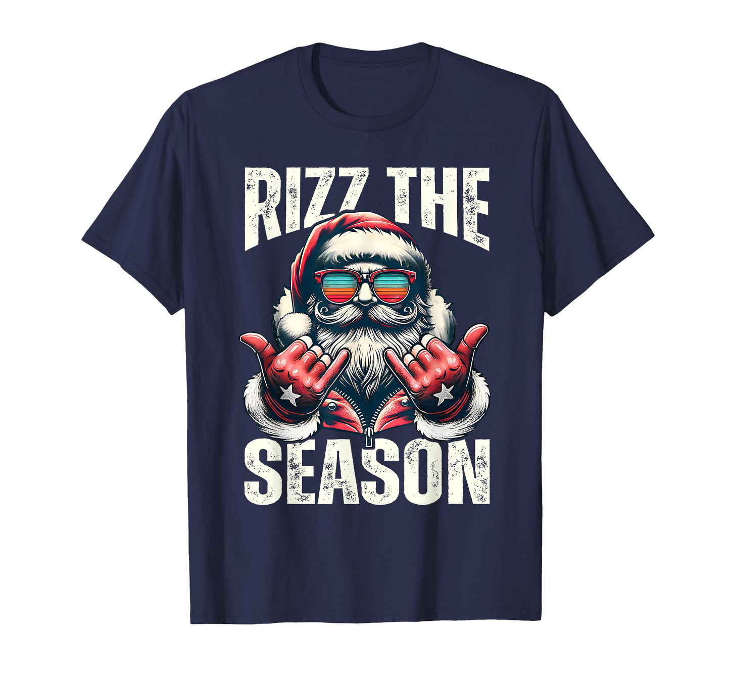 Rizz The Season Santa Sunglasses Christmas Pajamas Holiday T-Shirt