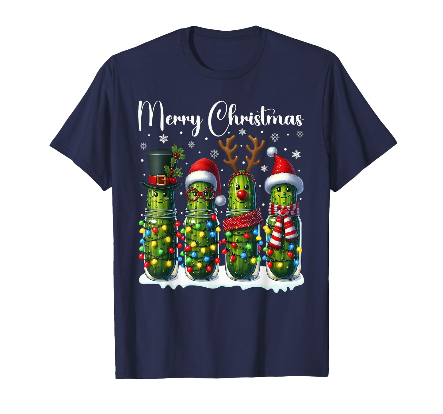 Funny Cucumbers Christmas Pajama Holiday Outfit Pickles T-Shirt