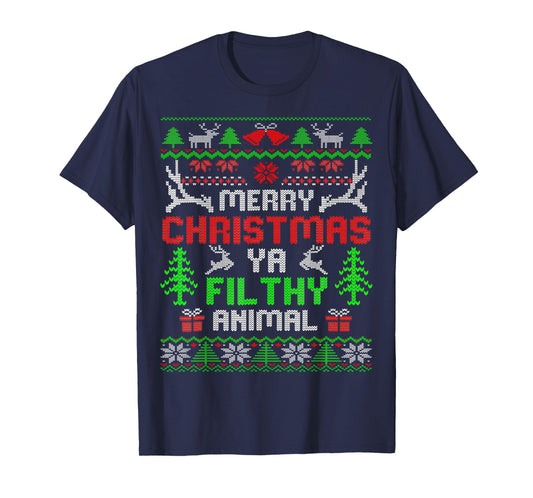 Merry Christmas Animal Filthy Ya Xmas Pajama T-Shirt