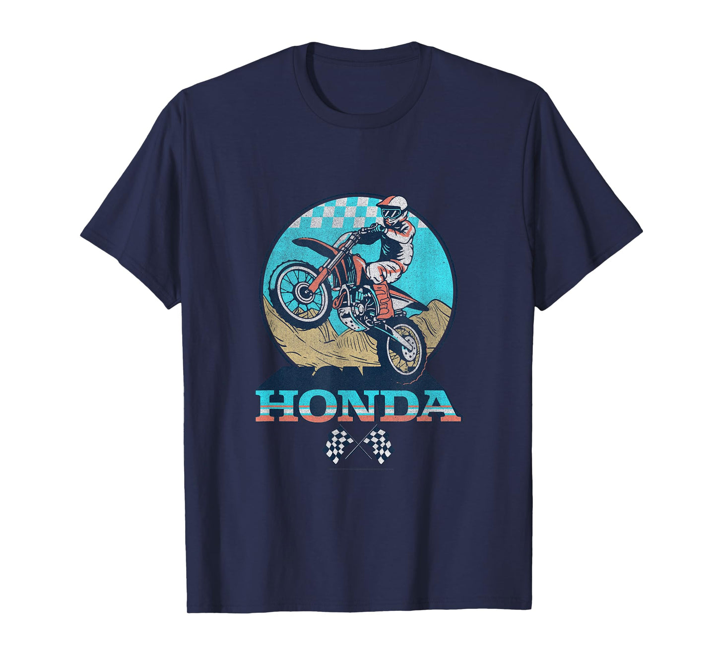 Honda Powersports Vintage Motorcycle Rider T-Shirt
