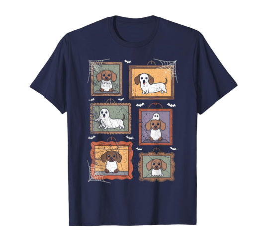 Dog in Ghost Costume Funny Halloween Puppy Lover T-Shirt