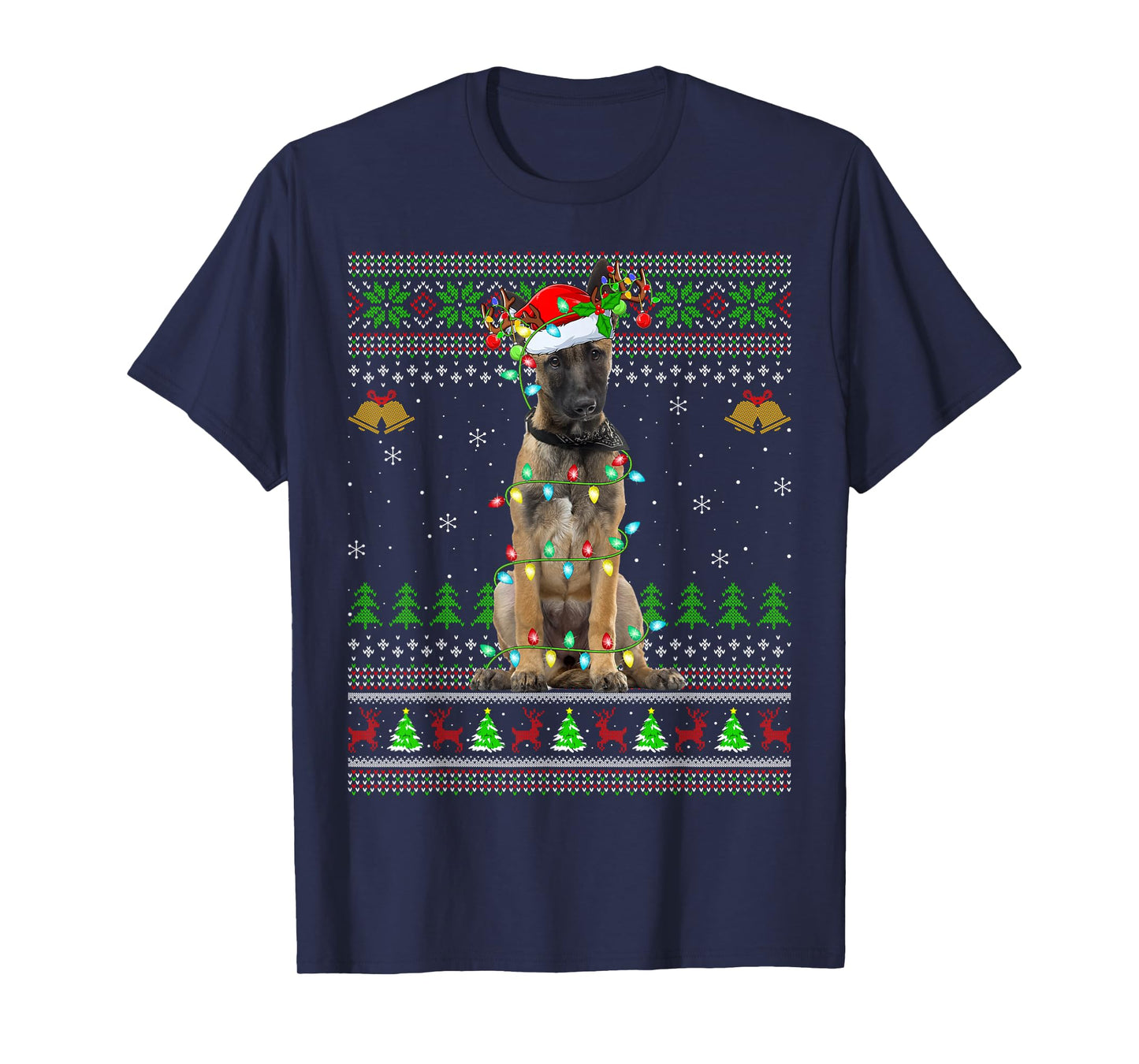 Belgian Malinois Dog Ugly Christmas Sweaters Holiday Xmas T-Shirt